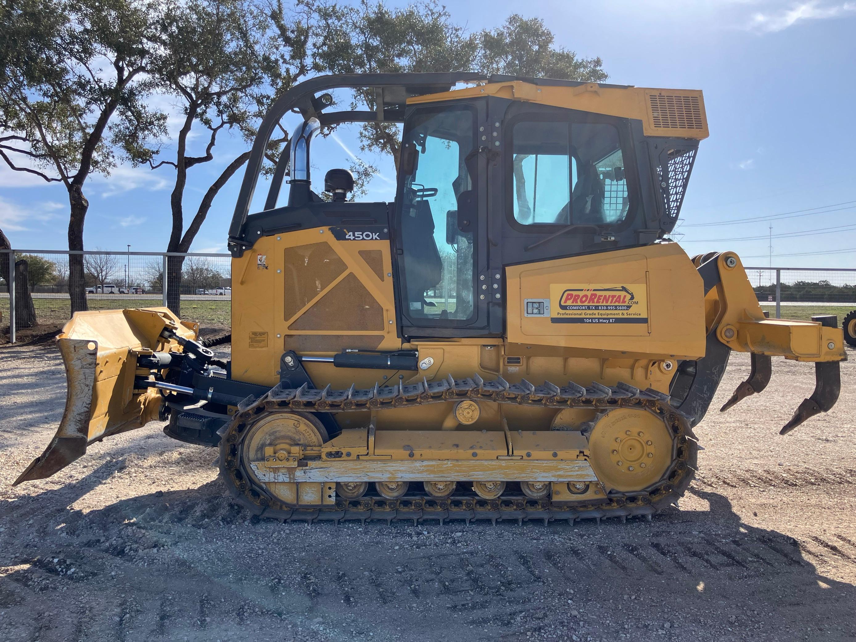 John Deere 450K 84HP Dozer with 3-Shank Ripper — Serial #408705