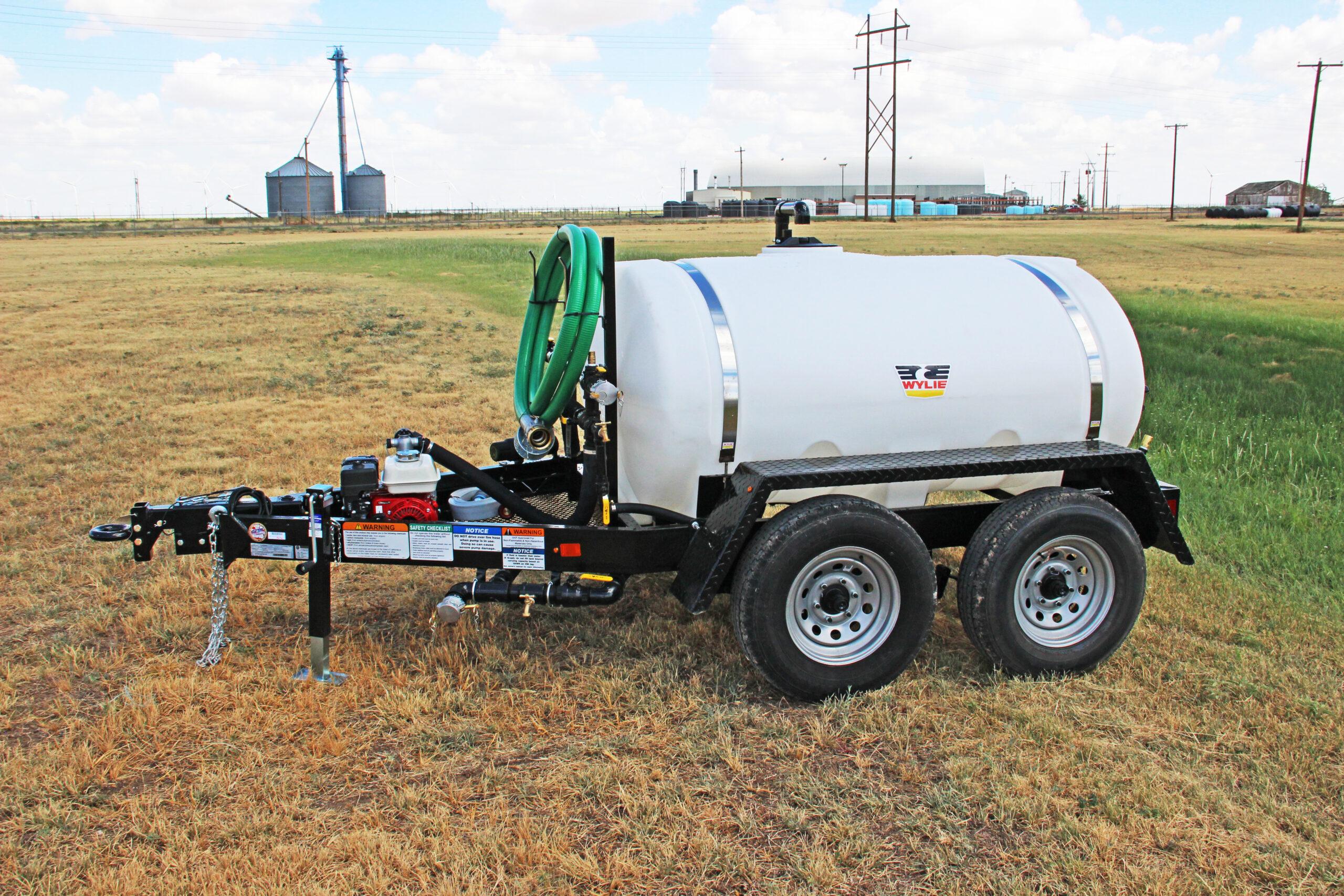 Wylie Express EXP-550L-S Water Wagon — 550 Gallon Tank, 4HP Honda Pump, 20’ Fill Hose, 25’ Fire Hose, Adjustable Spray Nozzles, Tandem Axle, DOT Trailer