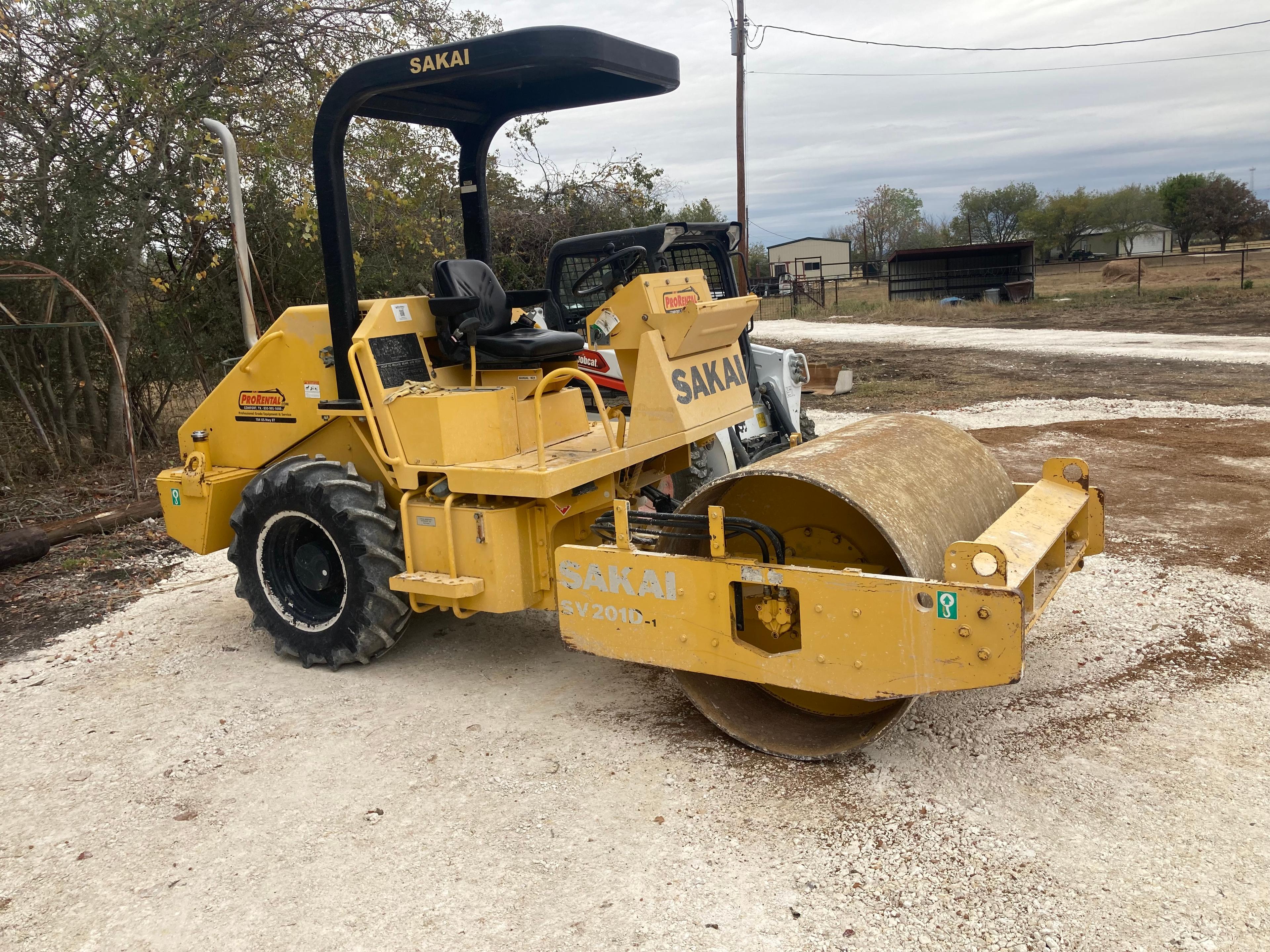 Sakai SV201D Vibratory Smooth Drum Roller — 60.4 HP, 54” Drum, 16,186 lb Centrifugal Force